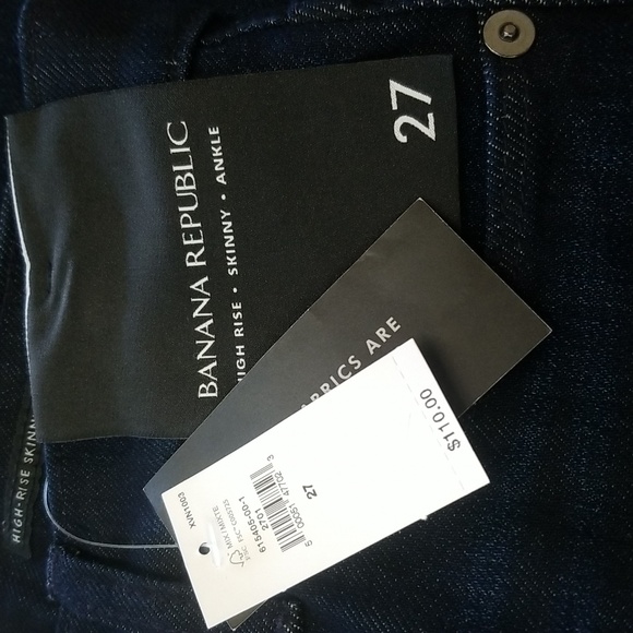 NWT Banana Republic Size 27 High Rise Dark Indigo Jeans - Picture 5 of 7